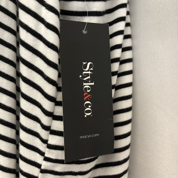 Style Co Womens Black White Medium Lagenlook Maxi Tank Sleeveless Long Dress NWT - Picture 11 of 13